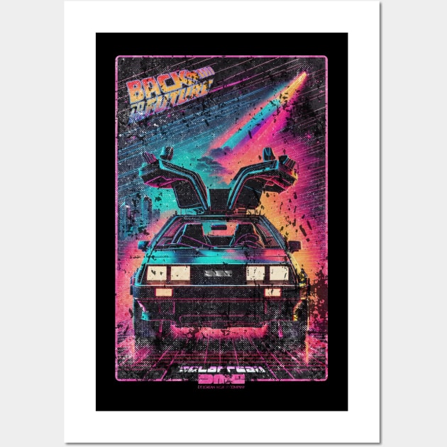 Back to the Future Distressed Damaged DeLorean Wall Art by DeathAnarchy